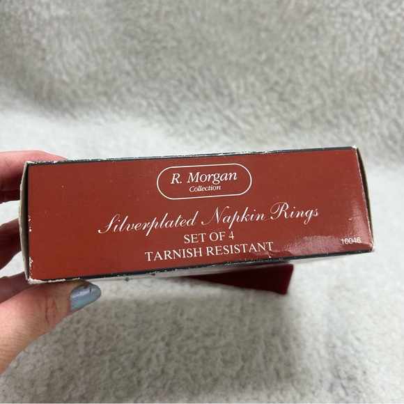 Vintage R. Morgan Collection silverplated napkin rings set of 4 NOS hearts 10046 - Picture 3 of 6